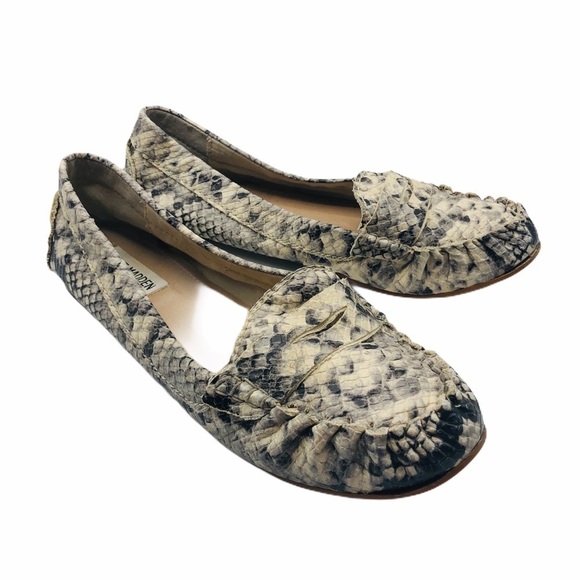 Steve Madden Snake Print Murphey Slip On Flats Loafers 8 - Picture 1 of 11